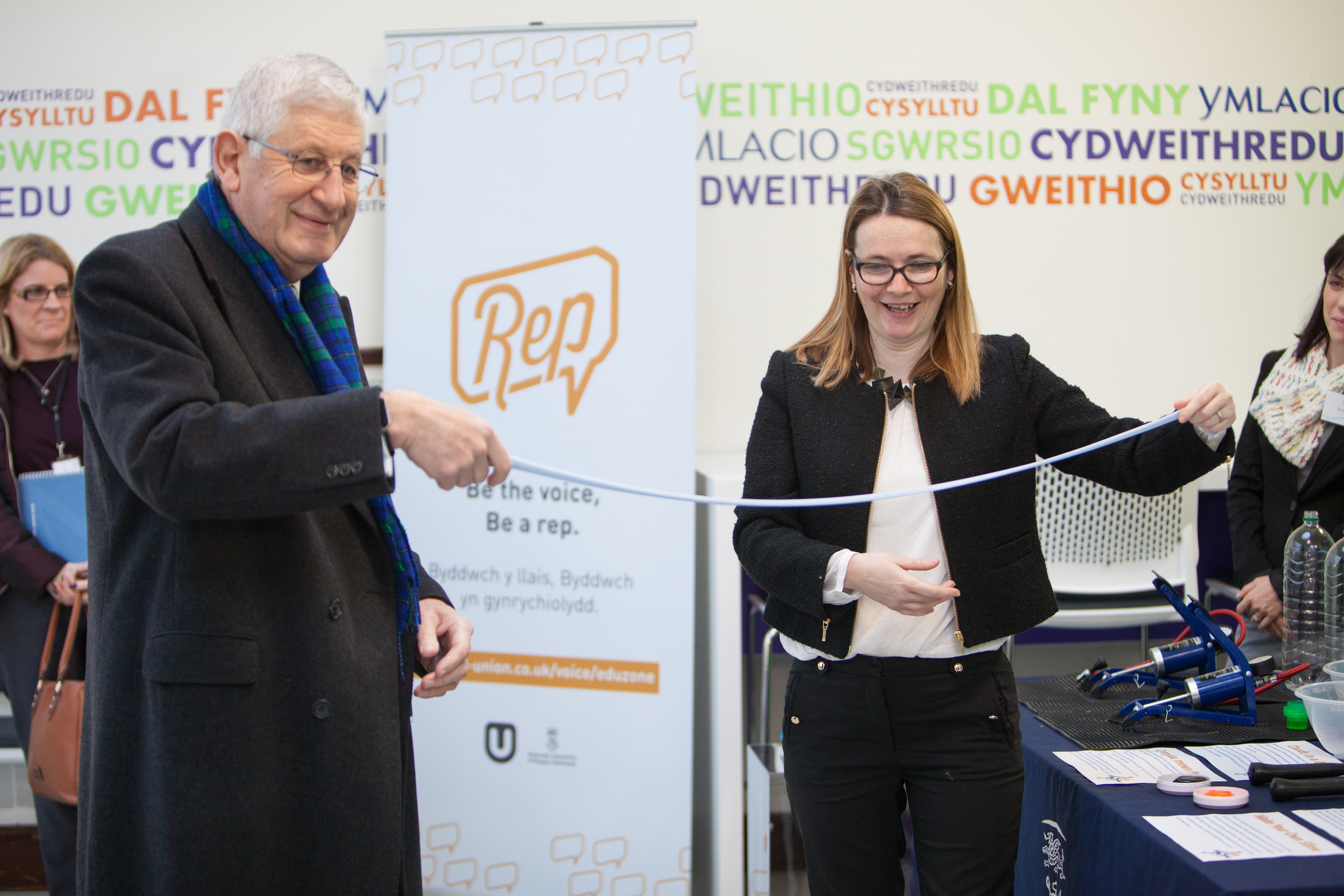 VC Professor Richard B. Davies and Kirsty Williams